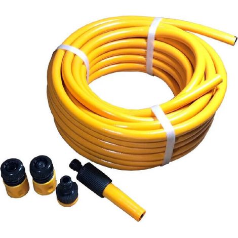 Tubo per acqua da Giardino Retinato Completo di Attacchi Pompa Irrigazione 15 Mt (1/2)