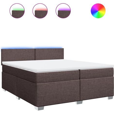 Maison Exclusive - Giroletto a Molle con Materasso Marrone Scuro 200x200cm Tessuto