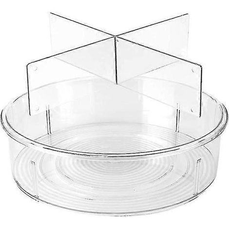 Organisateur de plateau tournant transparent, plateau rotatif en plastique, étagère à épices pour la maison, organisateur de placard (1/5)