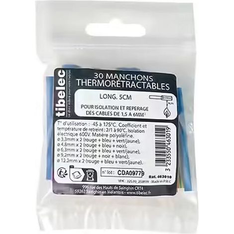 Lot de 30 manchons thermorétractables