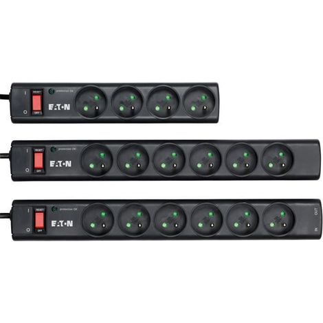 Multipresa/Parafoudre - Eaton Protection Strip 6 Tel@ IT - PS6TF - 6 prese italiane + 1 presa telefonica RJ - Nera (1/5)