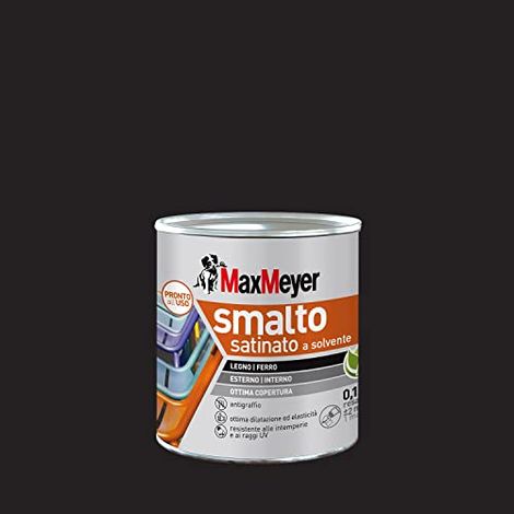 MaxMeyer Smalto a Solvente Satinato Nero R9005 0,125 l (1/4)