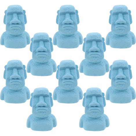 10 Stück realistische Miniatur Moai Statuen mit robustem