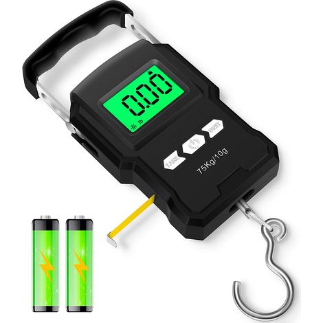 Balance électronique portable, 75 kg (165 lb) - Balance à poisson numérique avec écran LCD rétroéclairé-AquaForge (1/5)