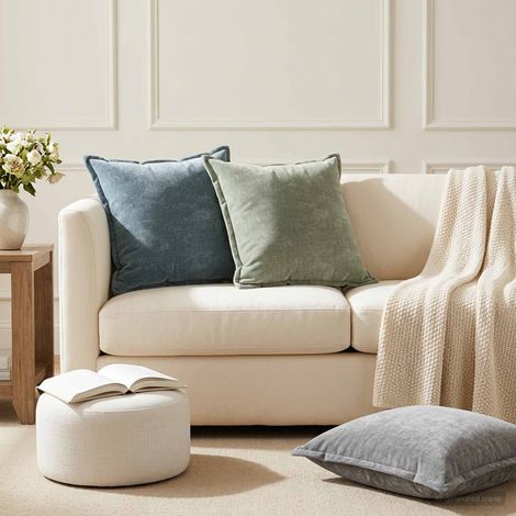 vidaXL Cushion Cover 2 pcs HOUTEN Green 60 x 60 cm Chenille Fabric (1/5)