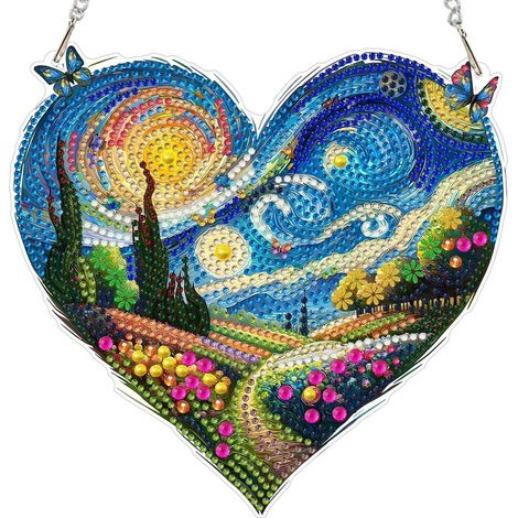 Diamond Painting Anhänger Sternenhimmel 20x20cm, doppelseitig, Fensterbild zum Aufhängen (1/4)