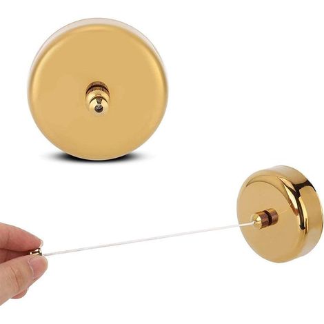 Corde à Linge Rétractable pour Intérieur et Extérieur, Corde à Linge rétractable 2,8m en Acier Inoxydable Cordes à Linges Murale pour Le Camping à la Maison(Or) (1/5)