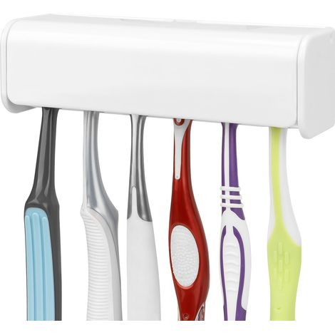 Porte-Brosse Dents Mural Couvercle Douche, Organisateur Peu encombrant Camping-Car, Support Brosse Dents Auto-adhésif Plastique 6 (1/5)