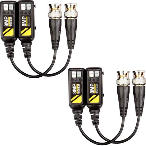 2 Paires 8MP passif HD BNC émetteur-récepteur vidéo Balun émetteur AHD/TVI/CVI/CVBS connecteurs de câble pour caméras de sécurité 4K 720P / 960P / 1080P / 3/4/5 / 8MP (1/5)