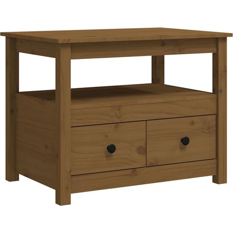 Maison Exclusive - Mesa de centro de madera maciza de pino marrón (1/5)