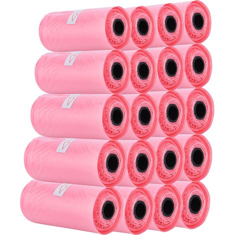 20 rouleaux de sacs poubelle jetables roses pour les déchets de bébé (1/5)