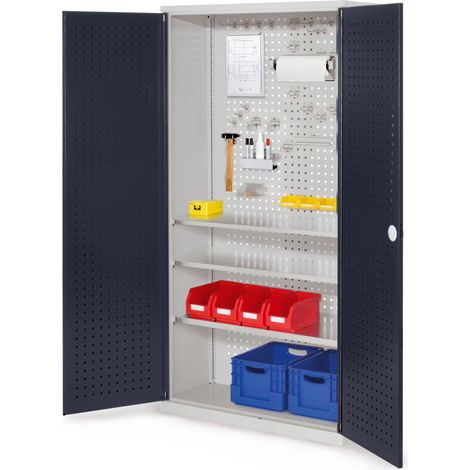 Kappes ®RasterPlan Werkzeugschrank 1950x1000m Modell 6 Tiefe 410mm Lochplattentüren anthrazitgrau