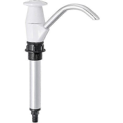 Pompe à eau potable, pompe à eau manuelle, pompe à main pour évier de caravane, pompe à eau à double action pour caravane ou remorque de camping, outil de pompage de rechange pour le camping (blanche) (1/4)