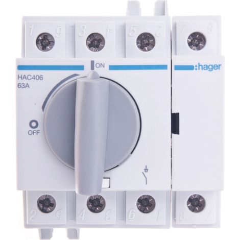 Interruptor-seccionador HAC406 de 4 polos y 63 A