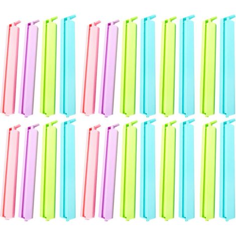 Lot de 24 clips fermeture pour sacs alimentaires en plastique (1/5)