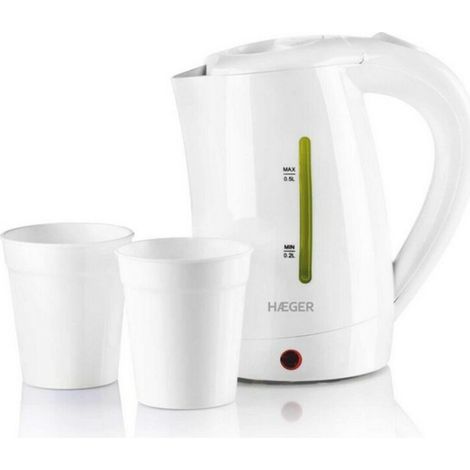 Haeger Travel Bouilloire électrique 0,5 L blanc 1100W (1/3)