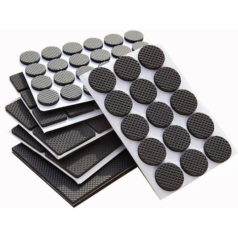 144 patins antidérapants ronds de 2,5 cm pour meubles - patins antidérapants auto-adhésifs en caoutchouc pour pieds de chaises et de tables. (1/5)