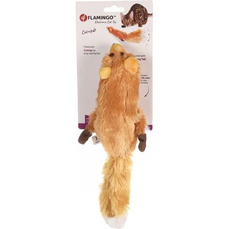 Jouet écureuil électronique avec queue mobile 34 cm pour chat - Flamingo