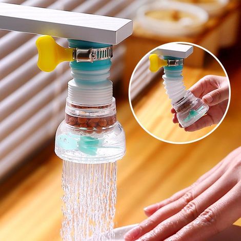 Lot de 2 becs de robinet rotatifs anti-éclaboussures, économiseur d'eau pour robinet, mitigeurs pliables pour cuisine, salle de bain et douche, couleurs assorties (1/5)
