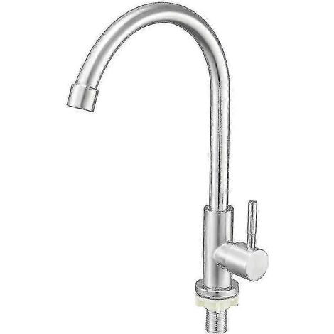 Robinets d'eau froide verticaux en acier inoxydable - lavabo de salle de bain (1/2)