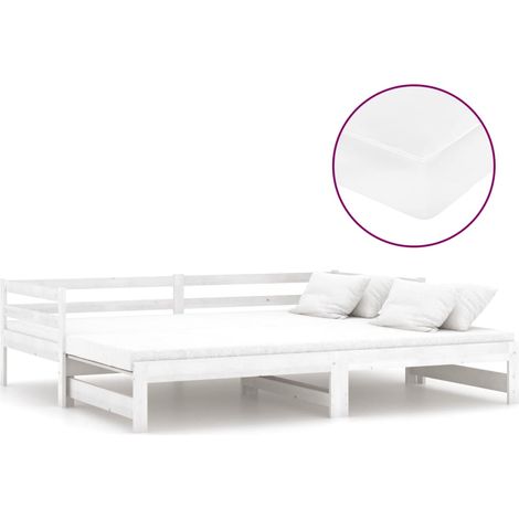 Maison Exclusive - Ausziehbares Tagesbett 2x(90x200) cm Weiß Mass
