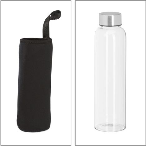 Set di 6 bottiglie in vetro ermetiche a tenuta stagna escursioni 500 ml stile moderno in vetro trasparente 130008213