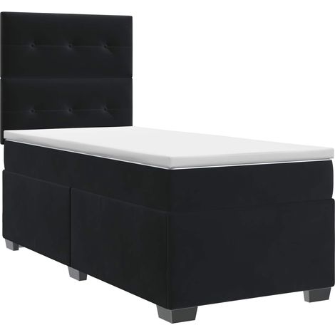 Maison Exclusive - Boxspringbett mit Matratze Schwarz 100 x 200 c (1/5)