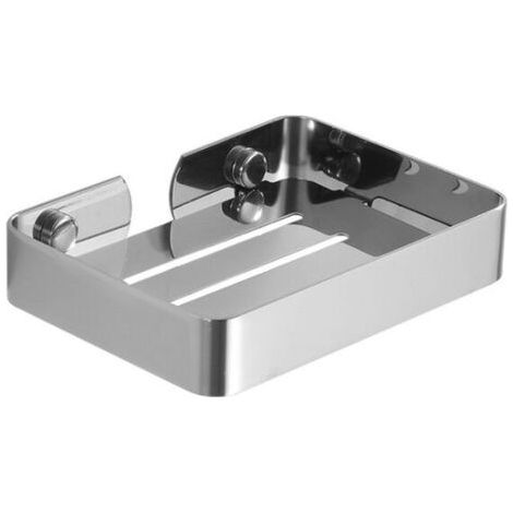 Portasapone autoadesivo, non necessita di foratura, cestello portasapone in acciaio inox (resistente alla ruggine), organizer per doccia e bagno, porta spugna da cucina (piccolo, argento)