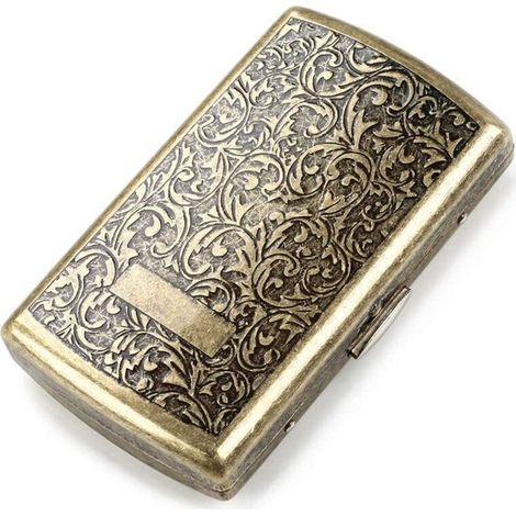 Étui à cigarettes en acier de haute qualité, motif arabesque, capacité 12 cigarettes (1/5)