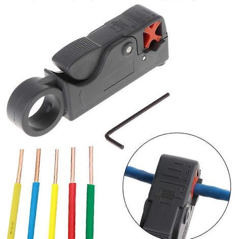 Outil de coupe rotatif pour câble coaxial RG58/RG6 (1 pièce) - Dénudeur pour câble gris (1/4)