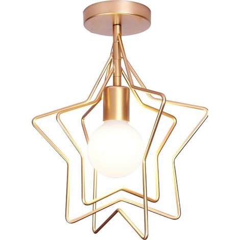 Stoex – Plafonnier d'extérieur en métal doré – Luminaire rétro industriel 360° réglable – E27, 100-220V, max 60W – Pour salon, couloir, véranda