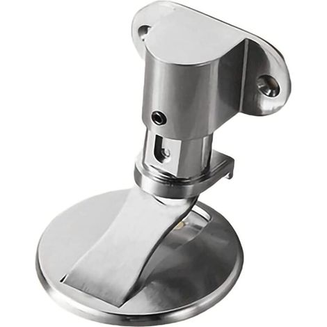 Adjustable One-Piece Stainless Steel Door Stopper Self-Adhesive Door Stopper Double-Sided Self-Adhesive Door Stopper No Drilling Accidents Keeps Door Open (Bright Silver MUMU (1/4)