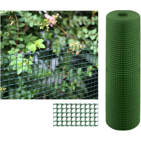 Rete quadra in plastica per terrazzi, balconi o recinzioni 1 x 5 m, quadretti 0,5x0,5 cm, verde