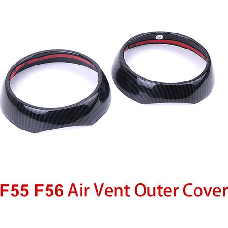 (Cache extérieur de grille d'aération) Cache de sortie d'air pour voiture, en fibre de carbone, autocollant décoratif, compatible avec les accessoires Mini Cooper One S JCW F55 F56 F57 (1/5)