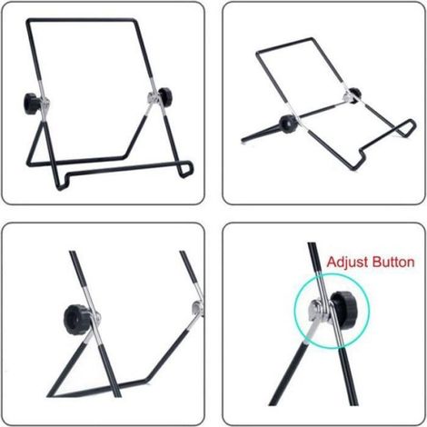 Support de Tablette - Réglable Multi-angle - Antidérapant - Pour Tablettes 9 à 12,9 Pouces - Noir (1/5)