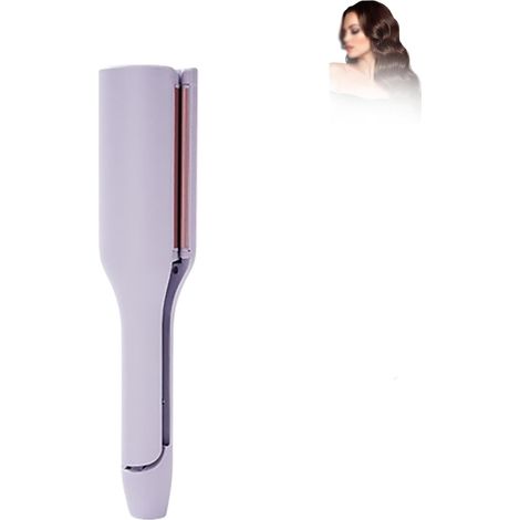 Fer à boucler French Wave – fer à boucler romantique style rouleau œuf français, vague d’eau en forme de V, 32 mm, violet