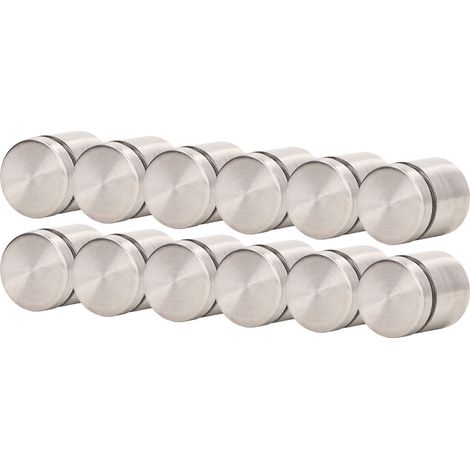 Lot de 12 Vis Entretoises 25x25mm Acier Inoxydable pour Fixation Murale Publicitaire, Clous pour Cadres Photos et Panneaux (1/5)