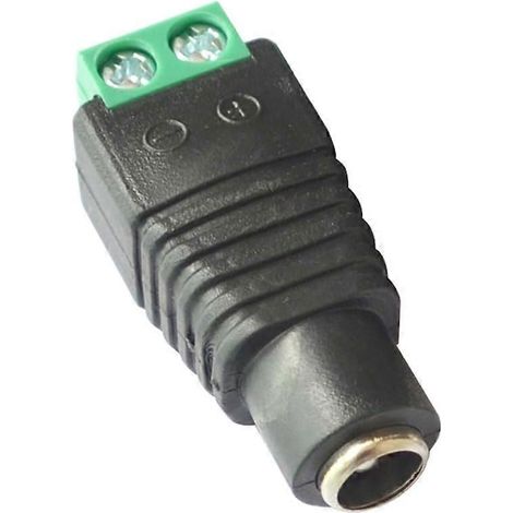 Adaptateur secteur femelle B 5,5 x 2,1 mm pour rubans LED, caméras et routeurs : connexion rapide et stable. (1/5)