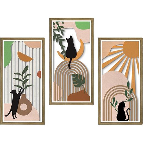 Tableau en Bois Decoration Murale,Décor Bohème en Bois (1/5)