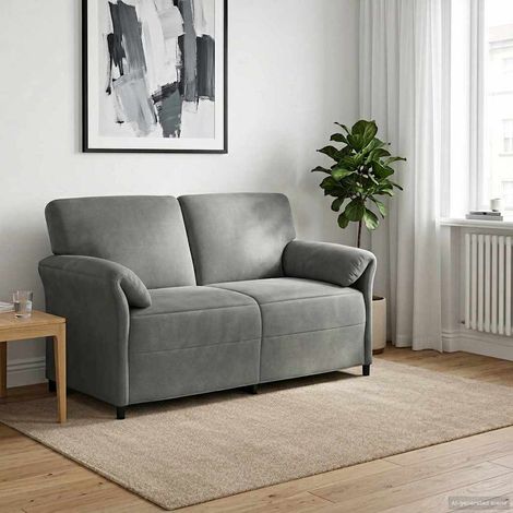 Sofá de 2 Plazas Gris oscuro 158 x 83 x 95 cm Terciopelo