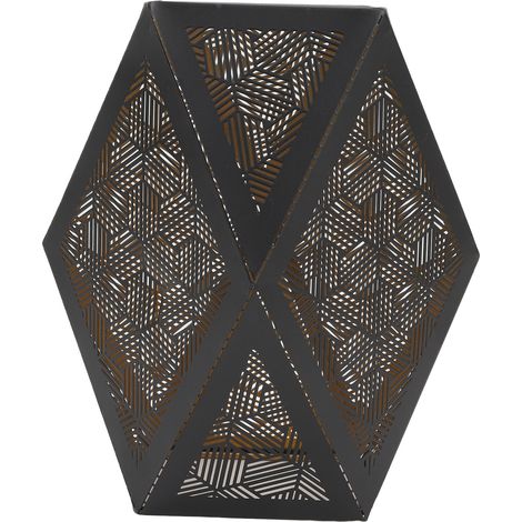 Abat-jour métallique E27 E26 polygonal moderne ajouré pour lampe de table, suspension ou lampadaire (1/5)