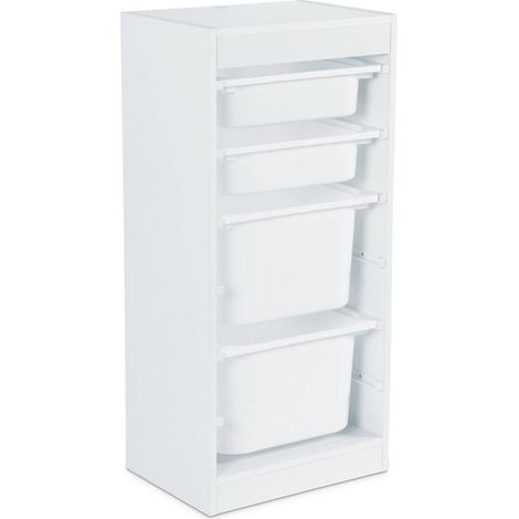 Meuble de rangement blanc enfant 4 bacs de rangement