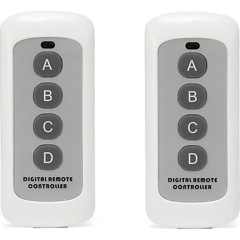 Télécommande sans fil RF 433 MHz blanche à 4 boutons EV1527 avec apprentissage du code (1/5)