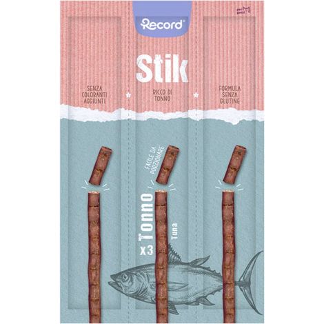 Stik per gatti ricco di tonno con taurina senza glutine e senza coloranti facile da porzionare 30 confezioni da 3x6 g cad.
