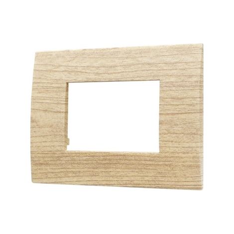 Plaque plastique ETTROIT 3P couleur bois clair série Venus compatible avec Vimar Arke VA83304