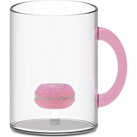 WD LifeStyle Tazza Vetro Borosilicato Cc 420 ml Decoro Macaron