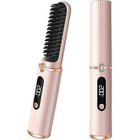 Brosse plate sans fil, brosse lissante, brosse plate portable pour un coiffage facile[NX]