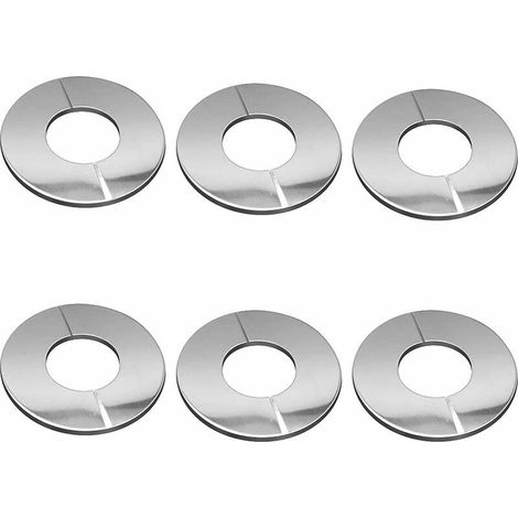 6 Pcs Rosace De Robinet Acier Chromé Soupape Cache-Tuyaux Utilisé Pour Les Douches, Les Tuyaux, Les Robinets, Les Receveurs De Douche, Les Radiateurs, La Plomberie, Les Conduites D'Eau, Les Conduites