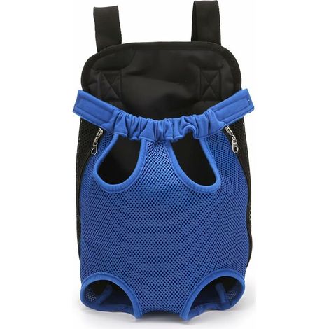 Haustierrucksack, verstellbarer Haustierrucksack, Hunde-Reisetasche, Haustiertransportbox mit Belüftungsdesign (M, Blau)