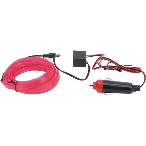 Jeffergarden Bande LED pour éclairage intérieur de voiture, 3 mètres, allume-cigare, Tube de fil de conduite, néon rose clair (1/4)